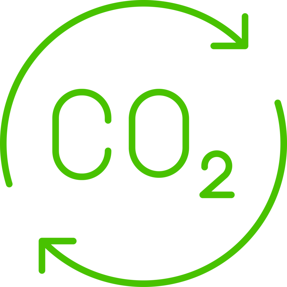 CO2 Recycling line icon illustration png