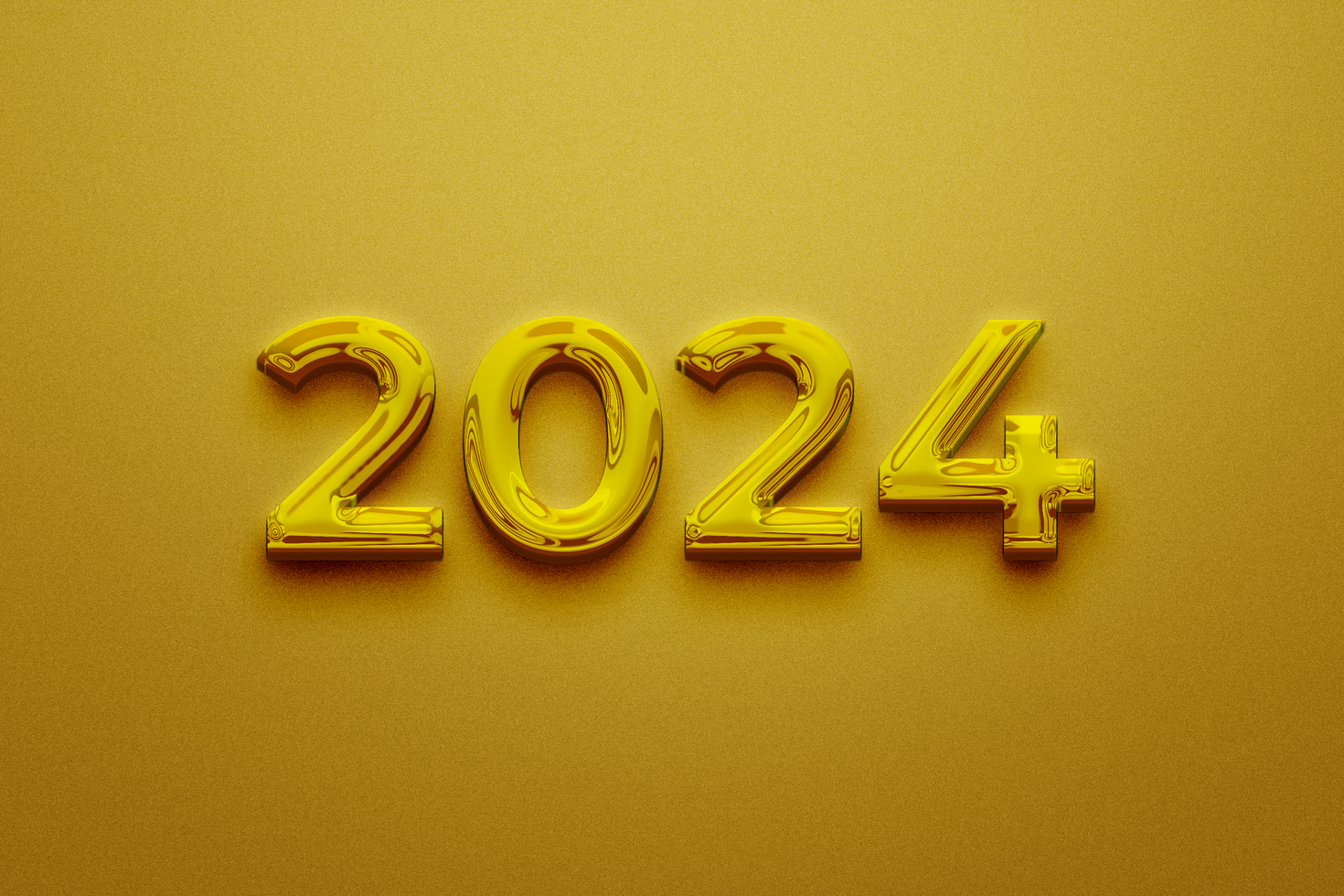 3D Gold 2024 New Year Text Effect psd