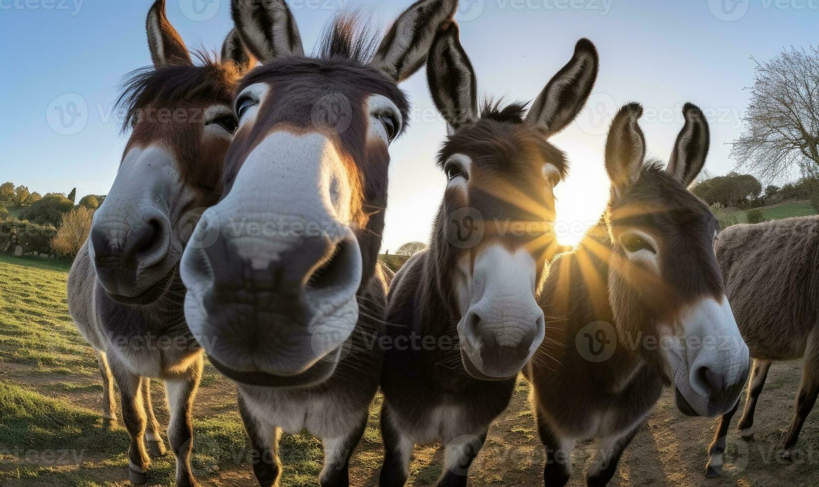 Silly donkey captures a selfie, showcasing its playful side. Creating using generative AI tools photo