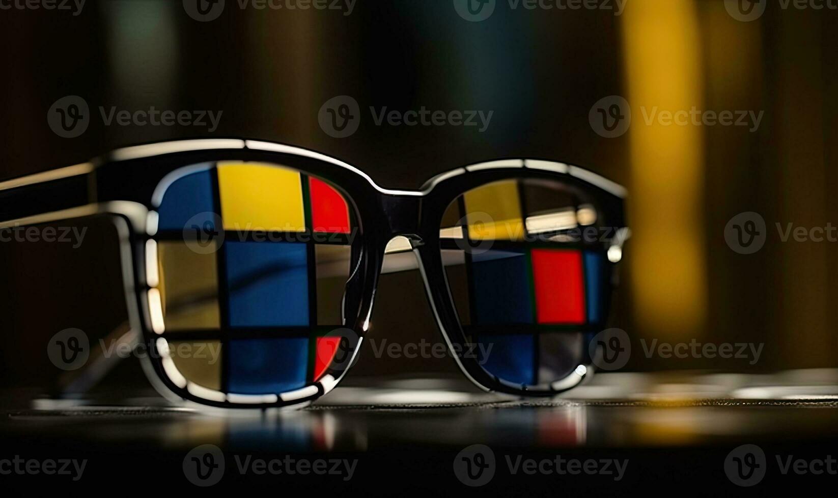 In the summer sun, the sunglasses with colored lenses provided protection. Creating using generative AI tools photo