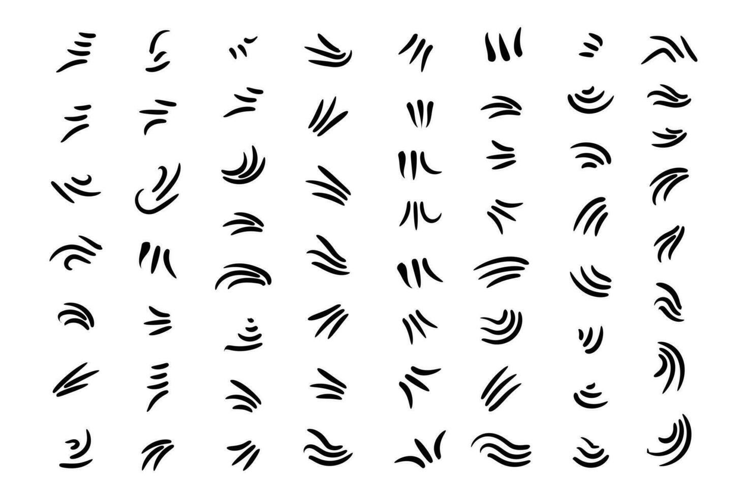 set of hand-drawn Ray Burst Accent Flourish, Word Emphasis accent flourish, doodle Accent design elements and ornaments, word highlight decoration, Decorative elements, accents marks text ornament vector