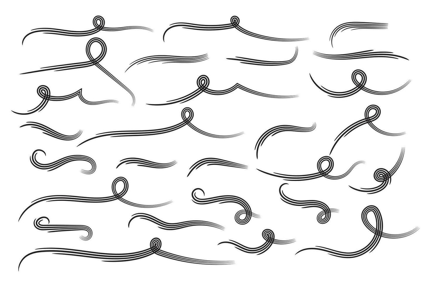 set of hand-drawn Ray Burst Accent Flourish, Word Emphasis accent flourish, doodle Accent design elements and ornaments, word highlight decoration, Decorative elements, accents marks text ornament vector