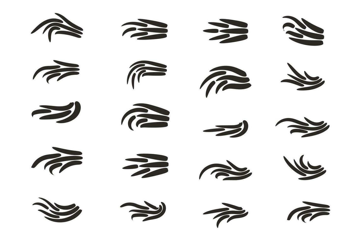 set of hand-drawn Ray Burst Accent Flourish, Word Emphasis accent flourish, doodle Accent design elements and ornaments, word highlight decoration, Decorative elements, accents marks text ornament vector