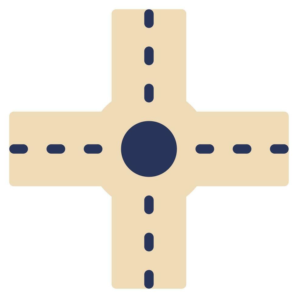 Four Way Intersection Icon Illustration, for UIUX, Infographic, etc vector