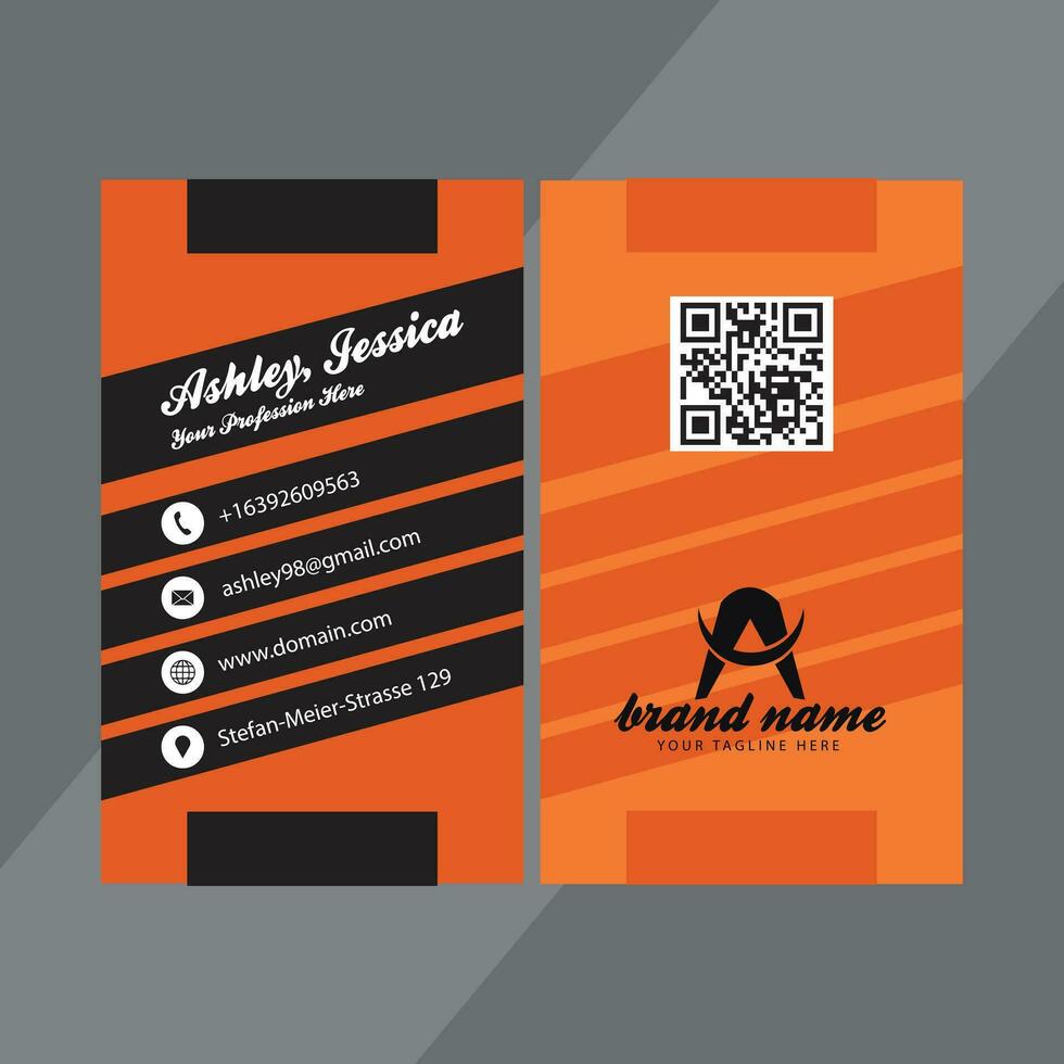 Horizontal business card design template vector