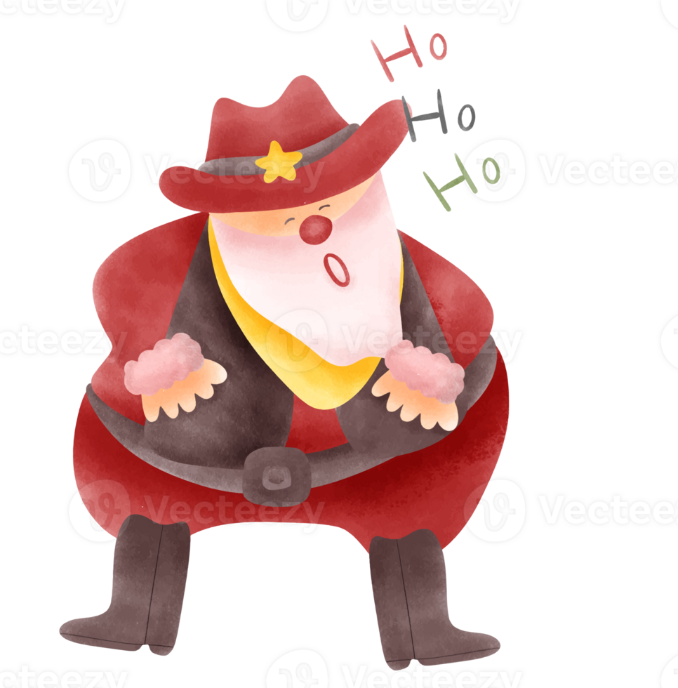Cute Cowboy Santa Claus in Denim 33515301 PNG
