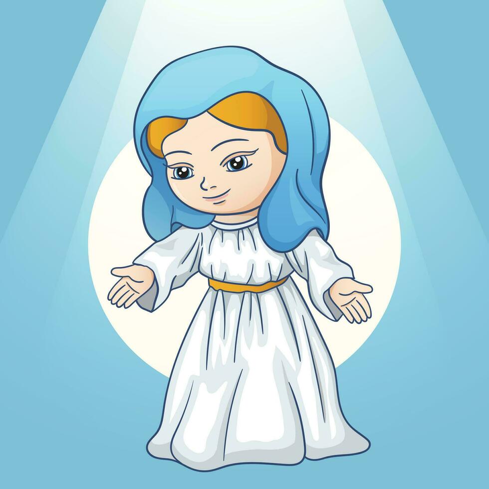 Virgin Mary and heaven angel light vector