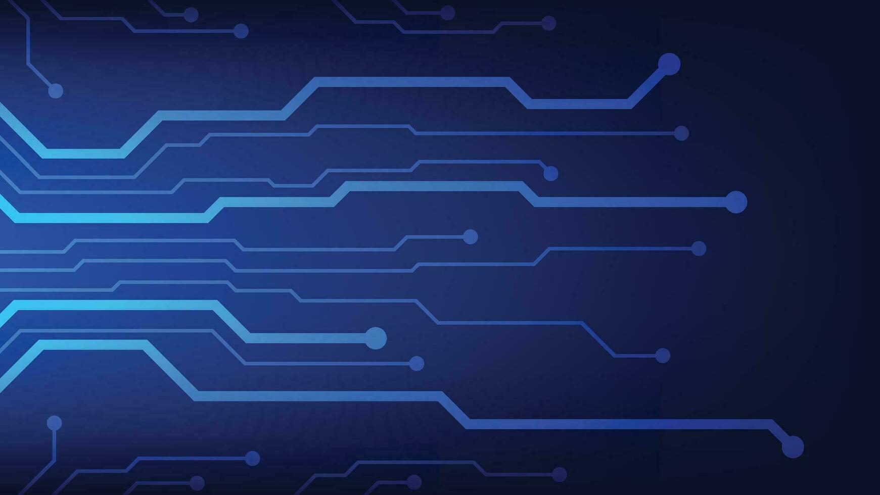 Hi tech digital circuit board. AI pad and electrical lines connected on blue lighting background. futuristic technology design element concept vector