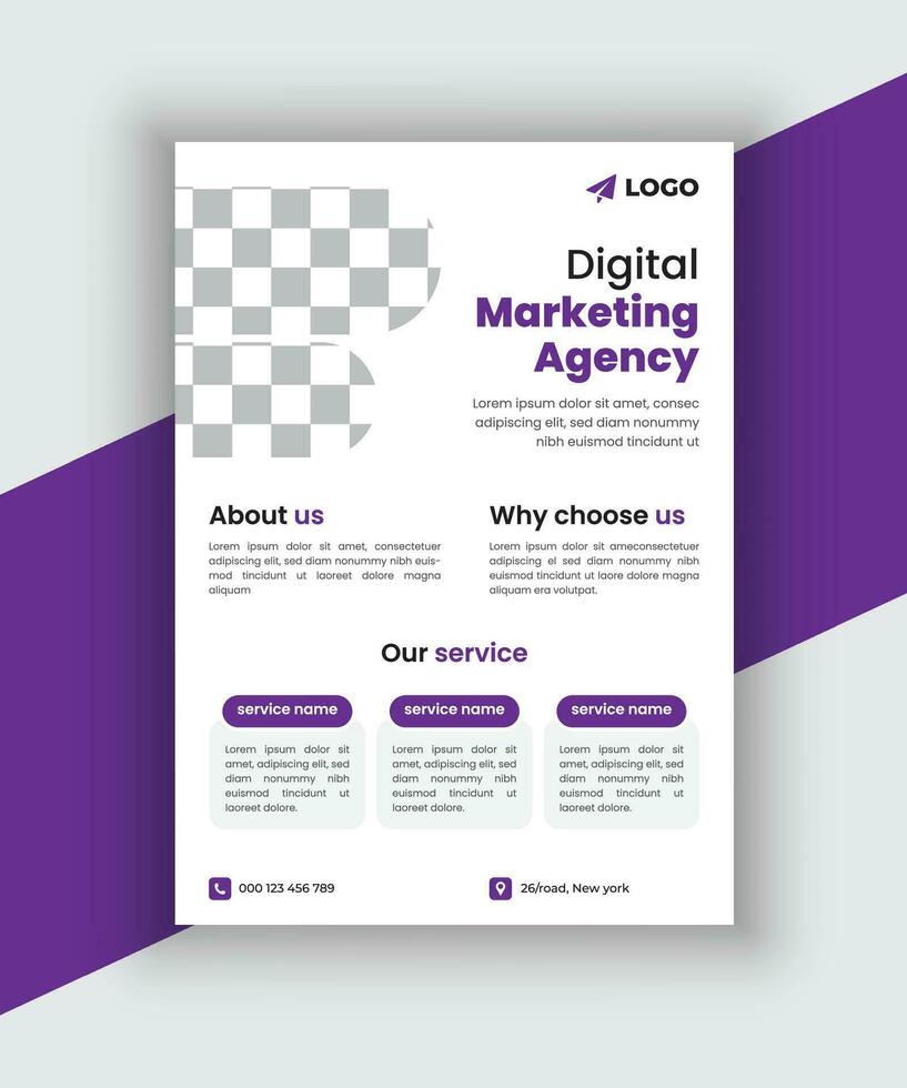 Vector modern agency flyer design template. corporate business professional flyer design.