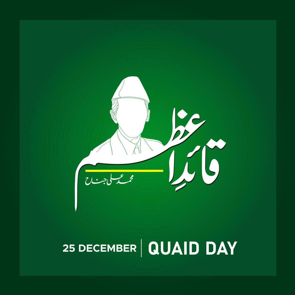 25th December Honoring the Birth of Pakistan's Founding Father Quaid-e-Azam Muhammad Ali Jinnah vector