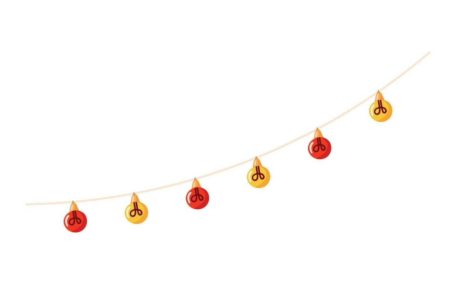 plano Navidad esquina elemento decoración colgando ligero lámpara vector ilustración