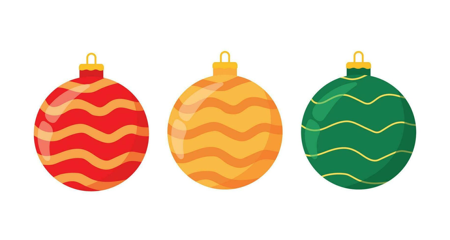 Christmas Tree Ball Decoration Set Icon Clip art Vector Illustration