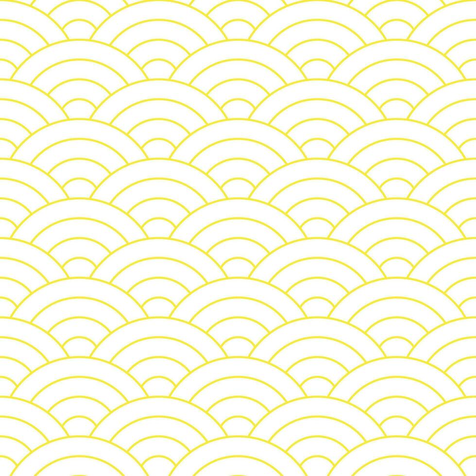 Yellow Japanese wave pattern background. Japanese seamless pattern vector. Waves background illustration. for clothing, wrapping paper, backdrop, background, gift card. vector