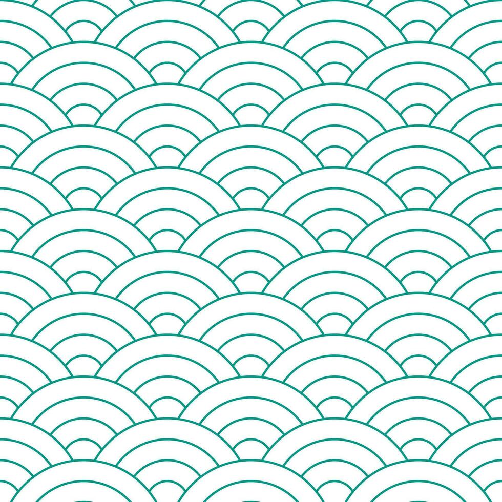 Green Japanese wave pattern background. Japanese seamless pattern vector. Waves background illustration. for clothing, wrapping paper, backdrop, background, gift card. vector