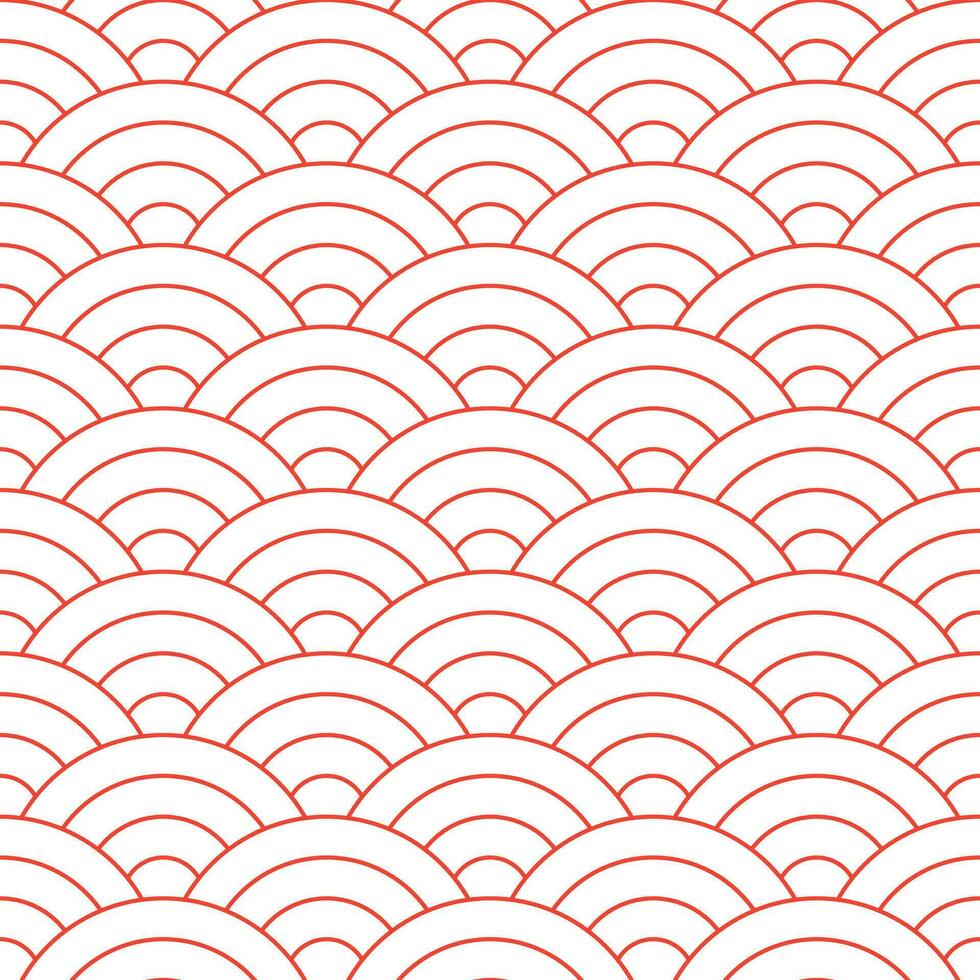 Red Japanese wave pattern background. Japanese seamless pattern vector. Waves background illustration. for clothing, wrapping paper, backdrop, background, gift card. vector
