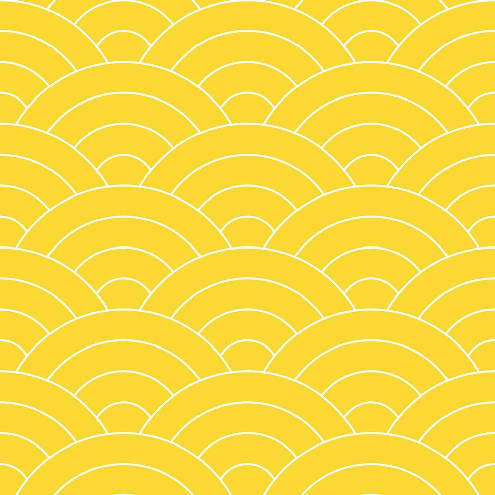 Yellow Japanese wave pattern background. Japanese seamless pattern vector. Waves background illustration. for clothing, wrapping paper, backdrop, background, gift card. vector