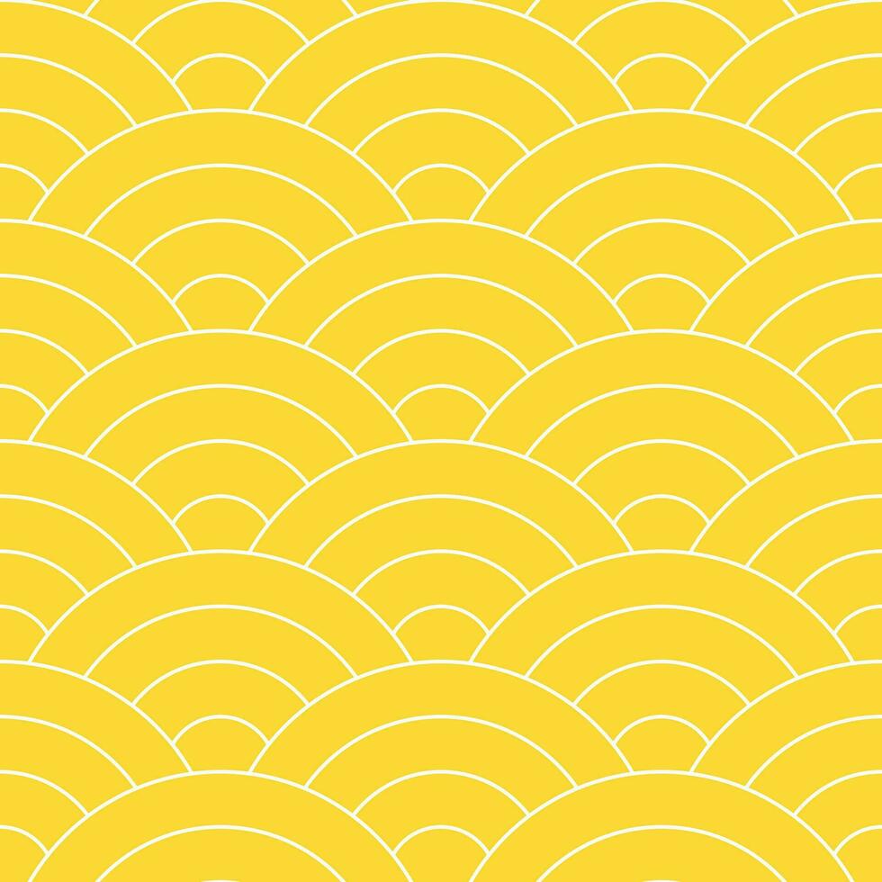 Yellow Japanese wave pattern background. Japanese seamless pattern vector. Waves background illustration. for clothing, wrapping paper, backdrop, background, gift card. vector