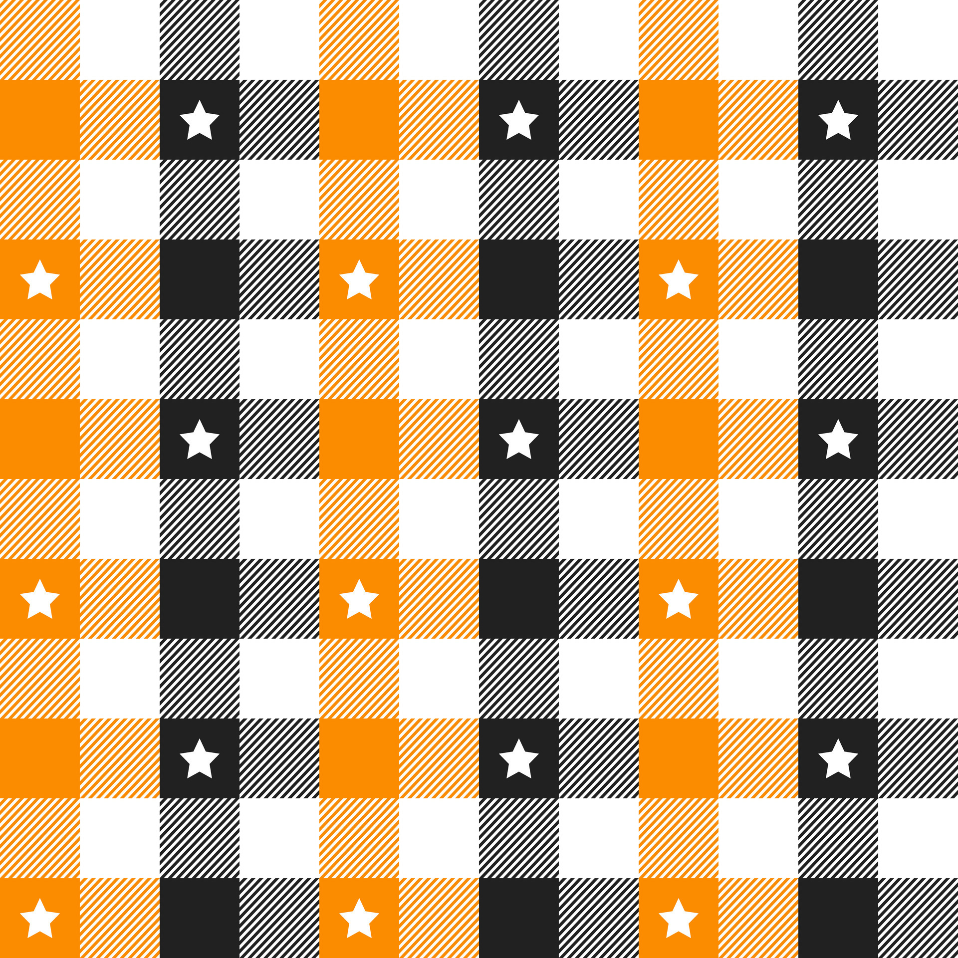 Orange And Black Plaid Pattern