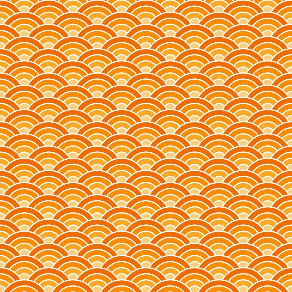 naranja sombra de japonés ola modelo antecedentes. japonés sin costura modelo vector. olas antecedentes ilustración. para ropa, envase papel, fondo, fondo, regalo tarjeta. vector