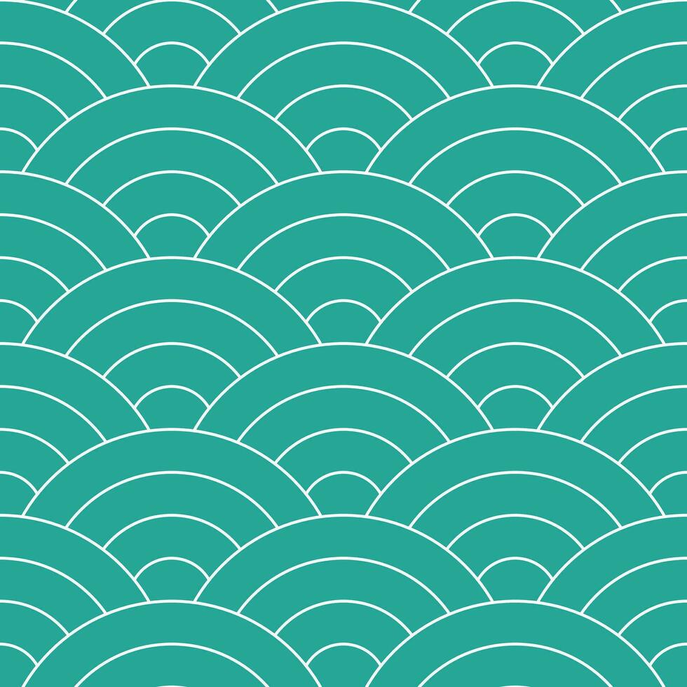 Green Japanese wave pattern background. Japanese seamless pattern vector. Waves background illustration. for clothing, wrapping paper, backdrop, background, gift card. vector