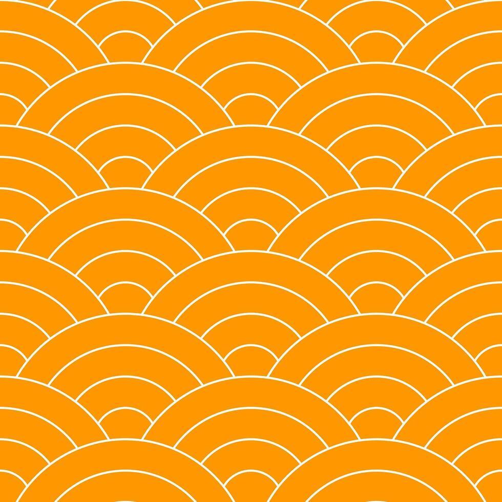 Orange Japanese wave pattern background. Japanese seamless pattern vector. Waves background illustration. for clothing, wrapping paper, backdrop, background, gift card. vector