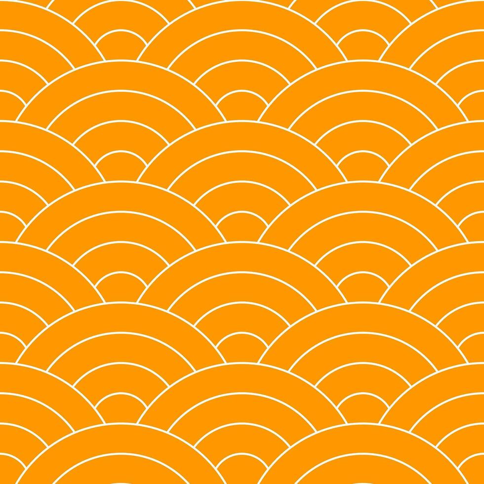 naranja japonés ola modelo antecedentes. japonés sin costura modelo vector. olas antecedentes ilustración. para ropa, envase papel, fondo, fondo, regalo tarjeta. vector