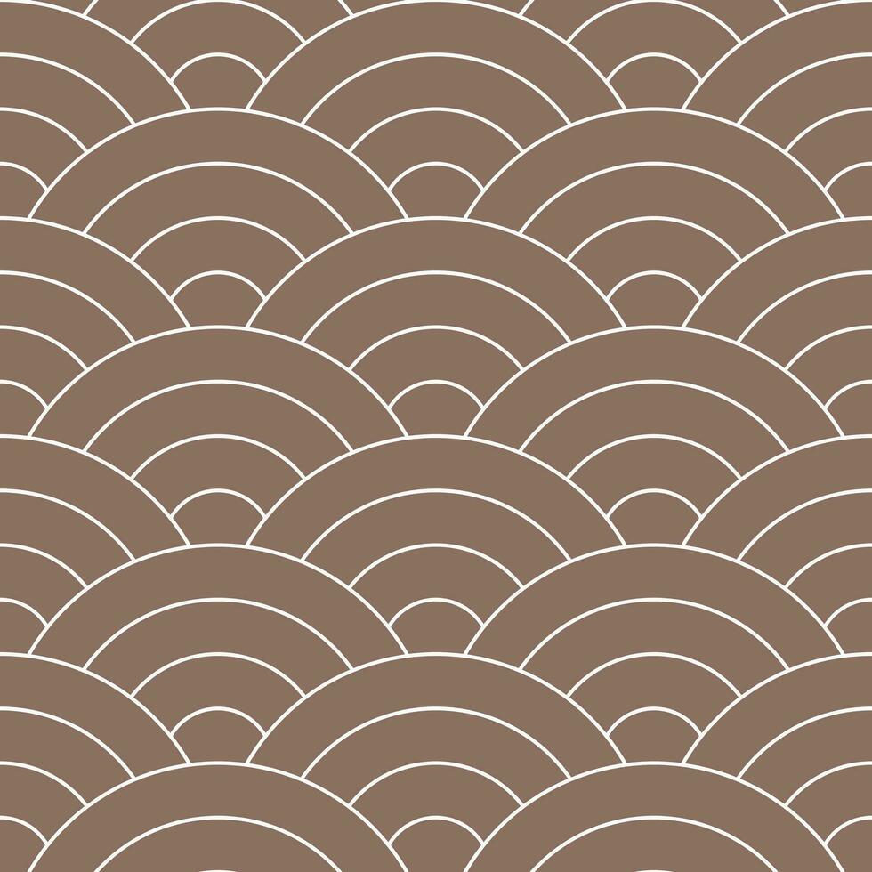 Brown Japanese wave pattern background. Japanese seamless pattern vector. Waves background illustration. for clothing, wrapping paper, backdrop, background, gift card. vector