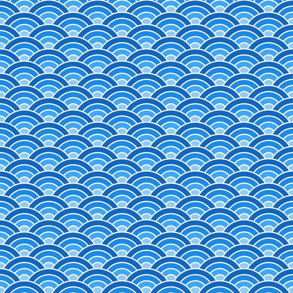 azul sombra de japonés ola modelo antecedentes. japonés sin costura modelo vector. olas antecedentes ilustración. para ropa, envase papel, fondo, fondo, regalo tarjeta. vector