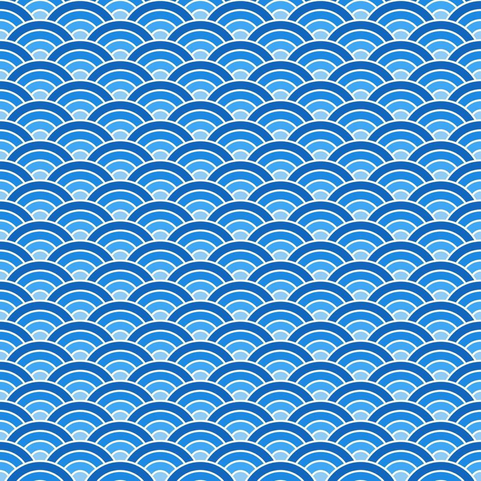 Blue shade of Japanese wave pattern background. Japanese seamless pattern vector. Waves background illustration. for clothing, wrapping paper, backdrop, background, gift card. vector
