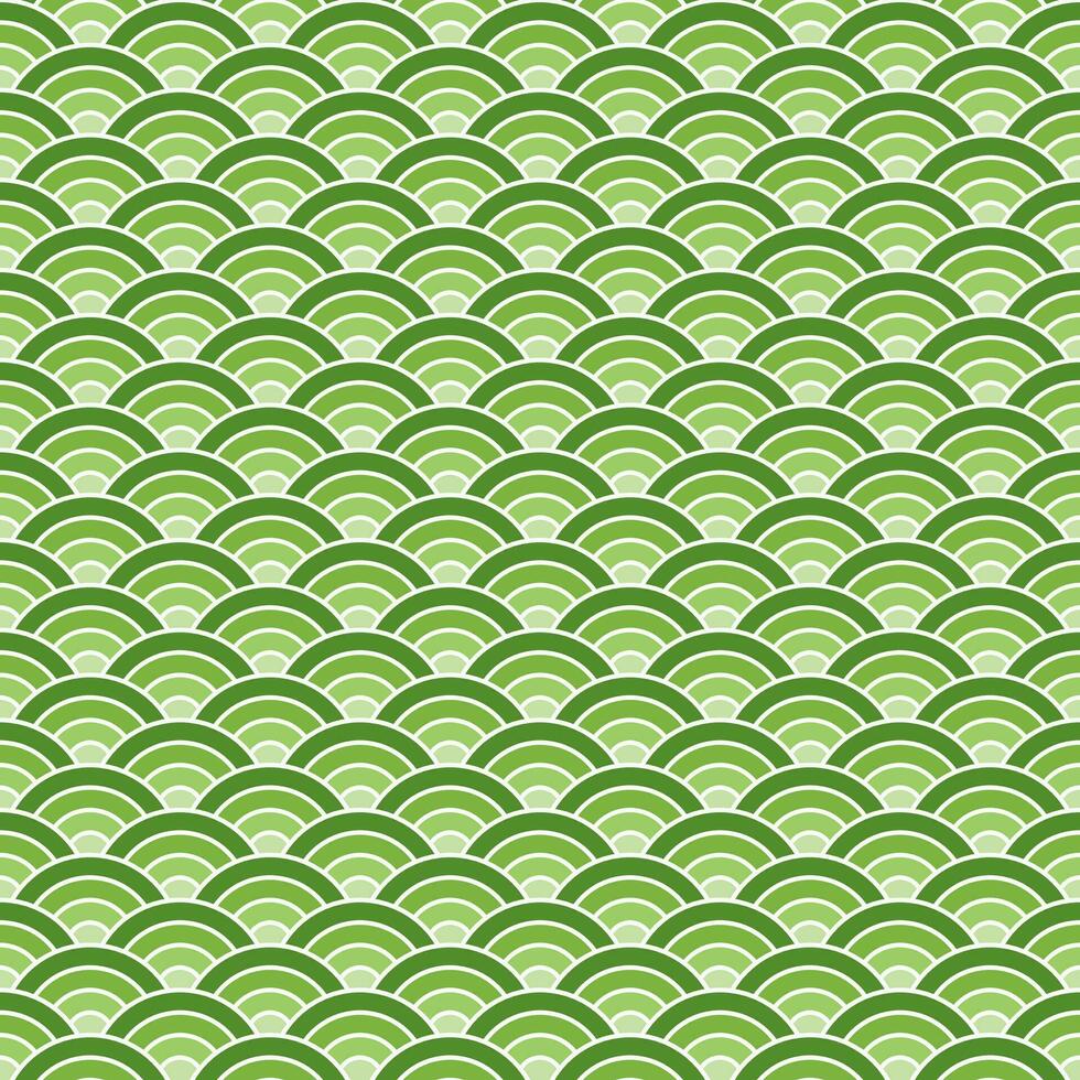 Light green shade of Japanese wave pattern background. Japanese seamless pattern vector. Waves background illustration. for clothing, wrapping paper, backdrop, background, gift card. vector