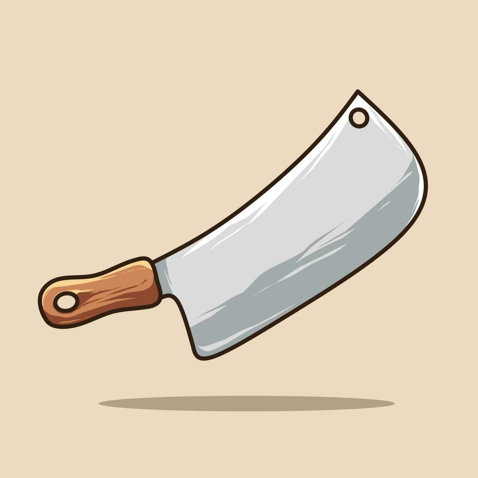 a cartoon knife on a beige background vector