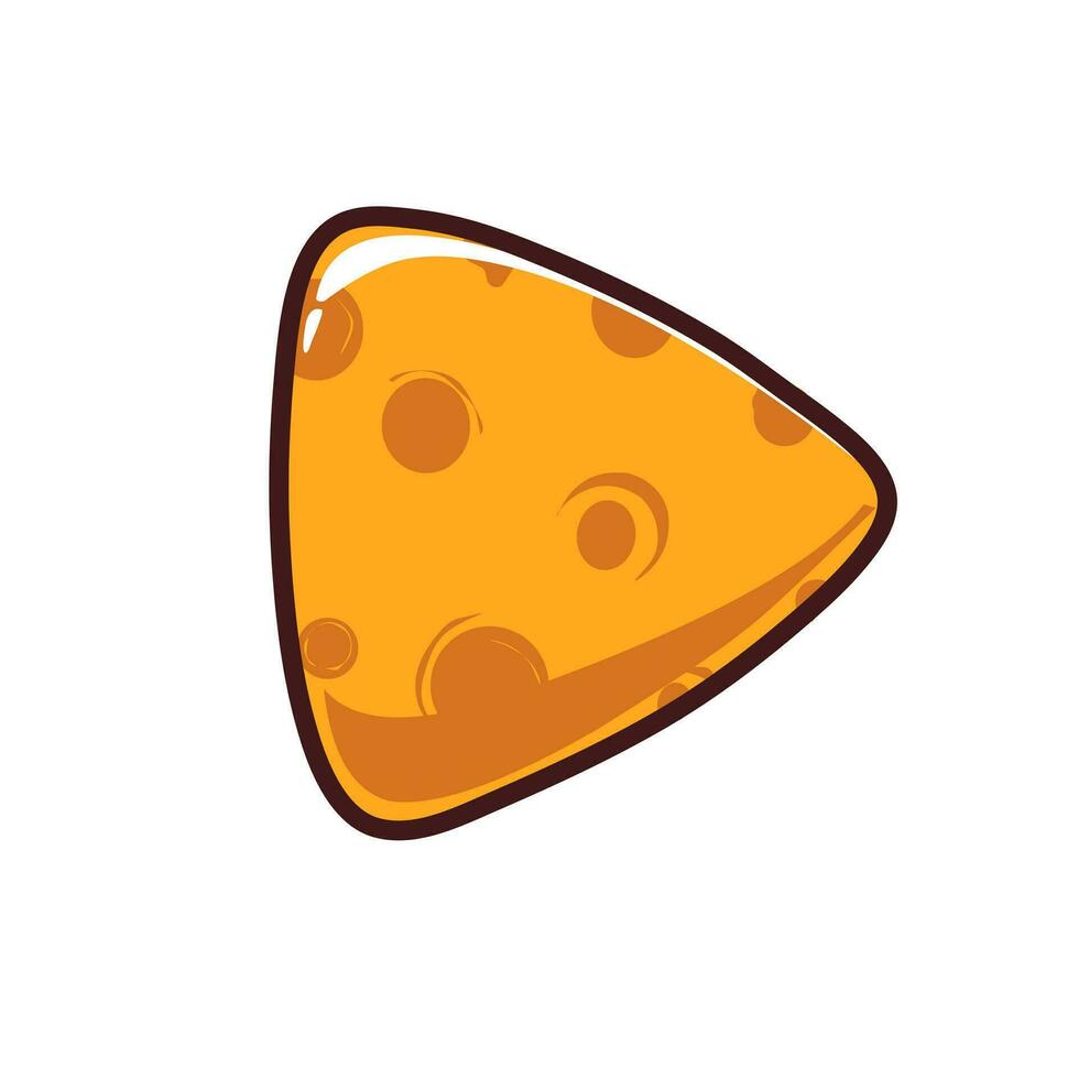 el queso icono logo es en el forma de un jugar botón vector