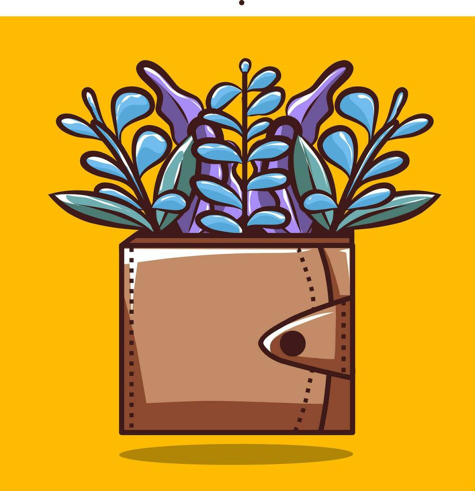 flowers in a wallet vector