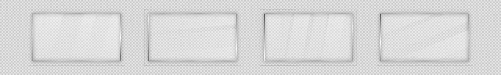 Glass plate in rectangular frame vector