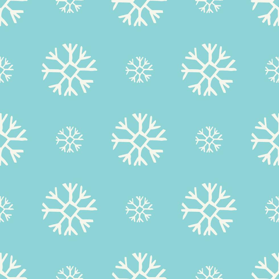 Seamless background of hand drawn snowflakes. Christmas and New Year decoration elements. Vector illustration.