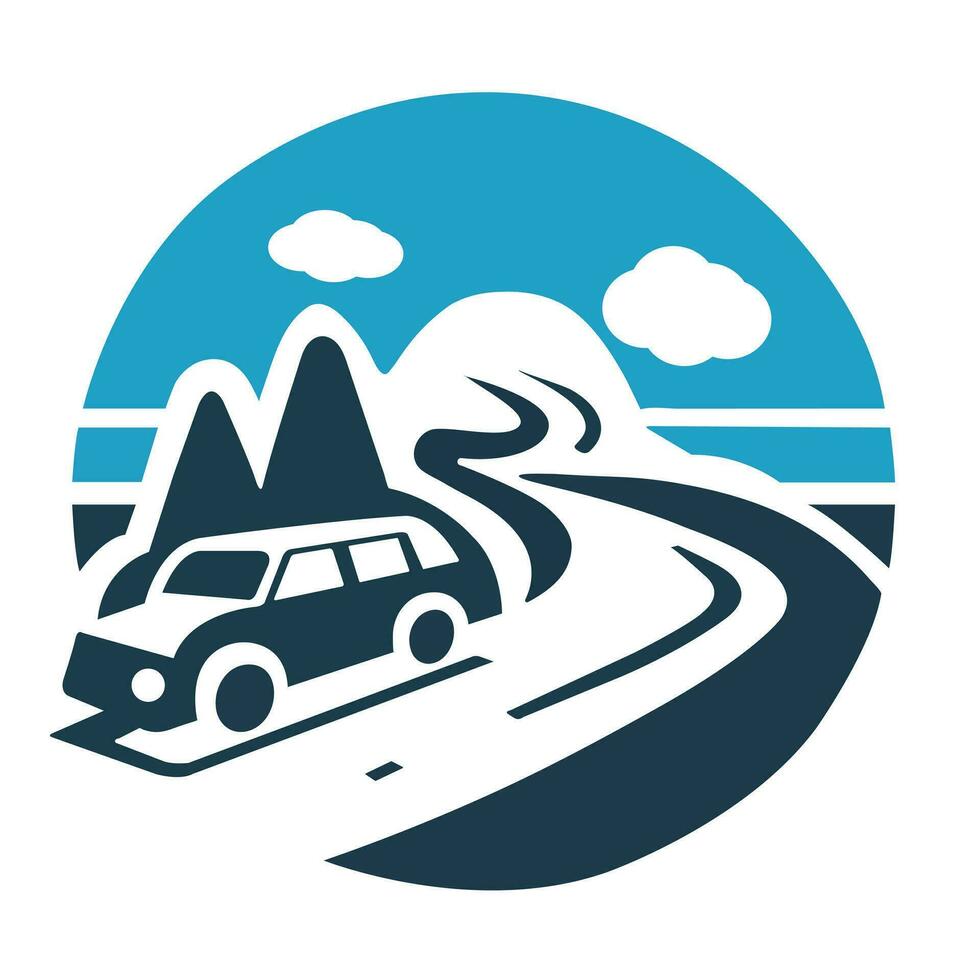 vector illustration of car road icon with white background