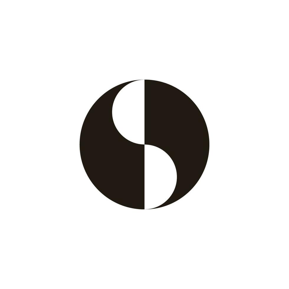 letter s balance simple round logo vector