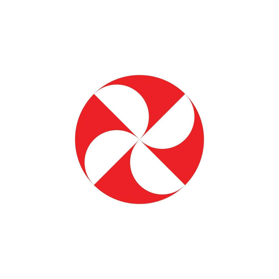 letter x turbine fan simple round logo vector