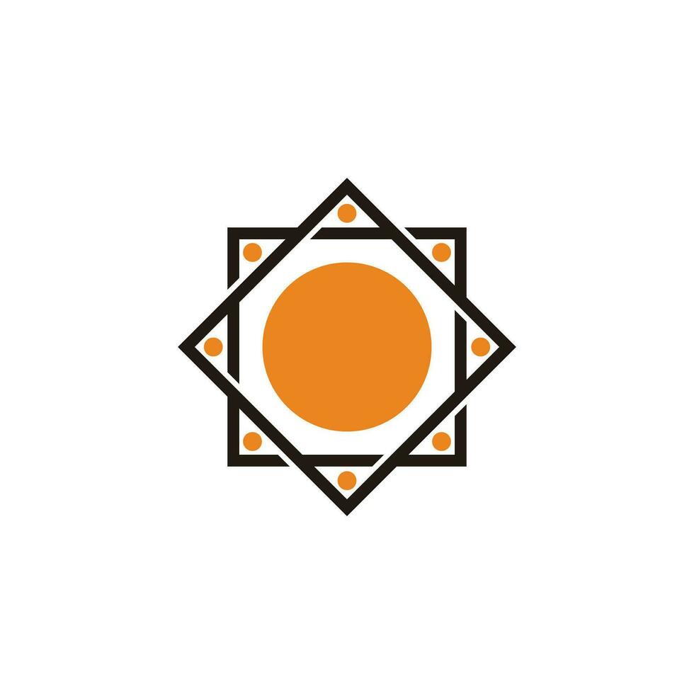 geometric sun motion moon symbol icon vector