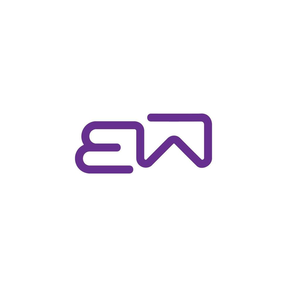 letter ew linear curve geometric logo vector