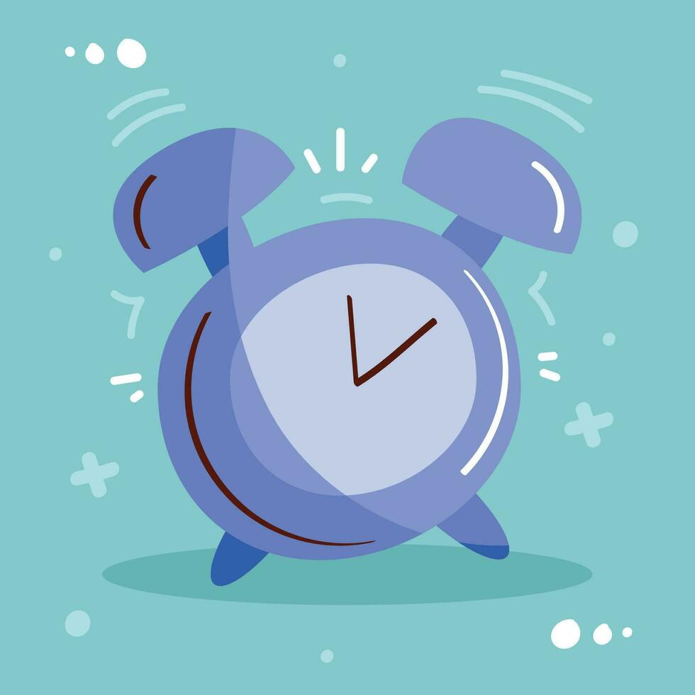 An alarm clock with a blue background vector