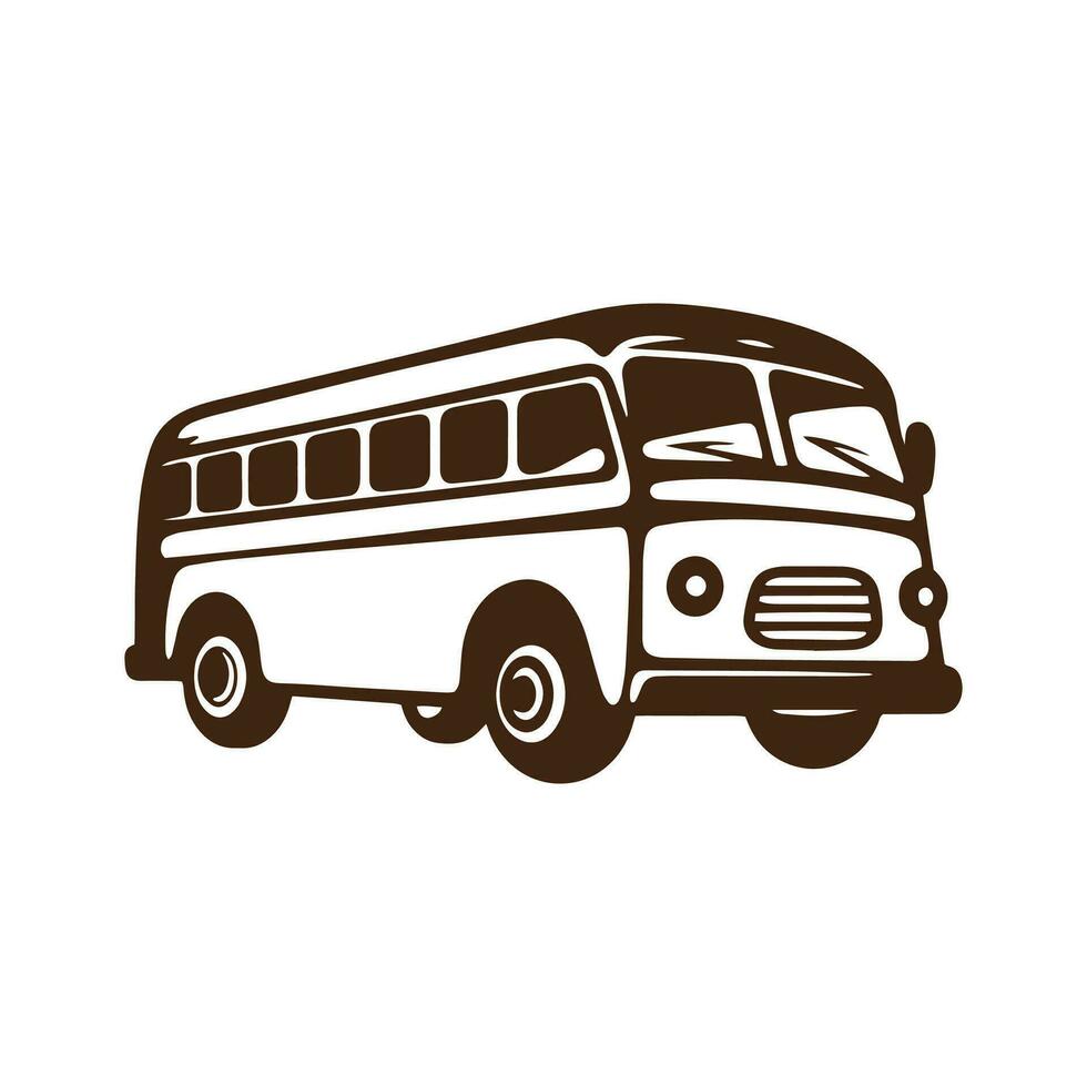 logo de autobús icono colegio autobús concepto vector aislado transporte autobús silueta diseño