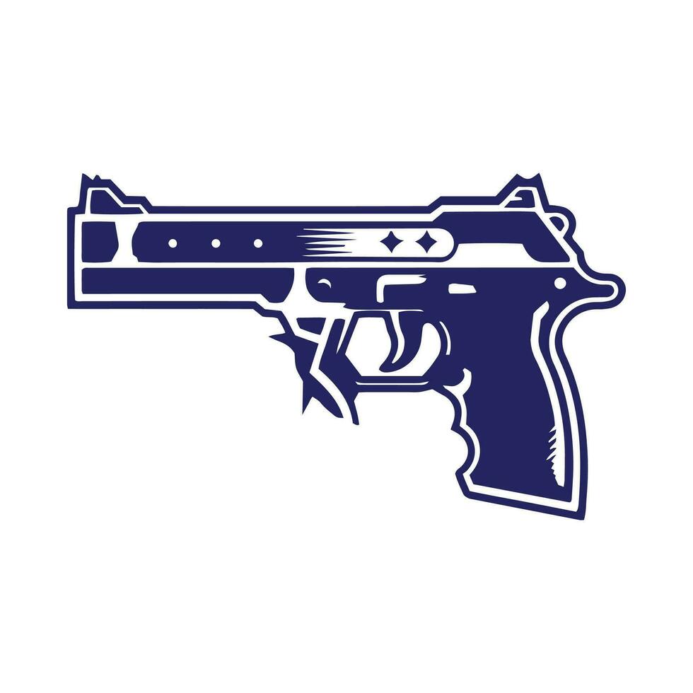 A logo of pistol icon vector gun logo silhouette isolated