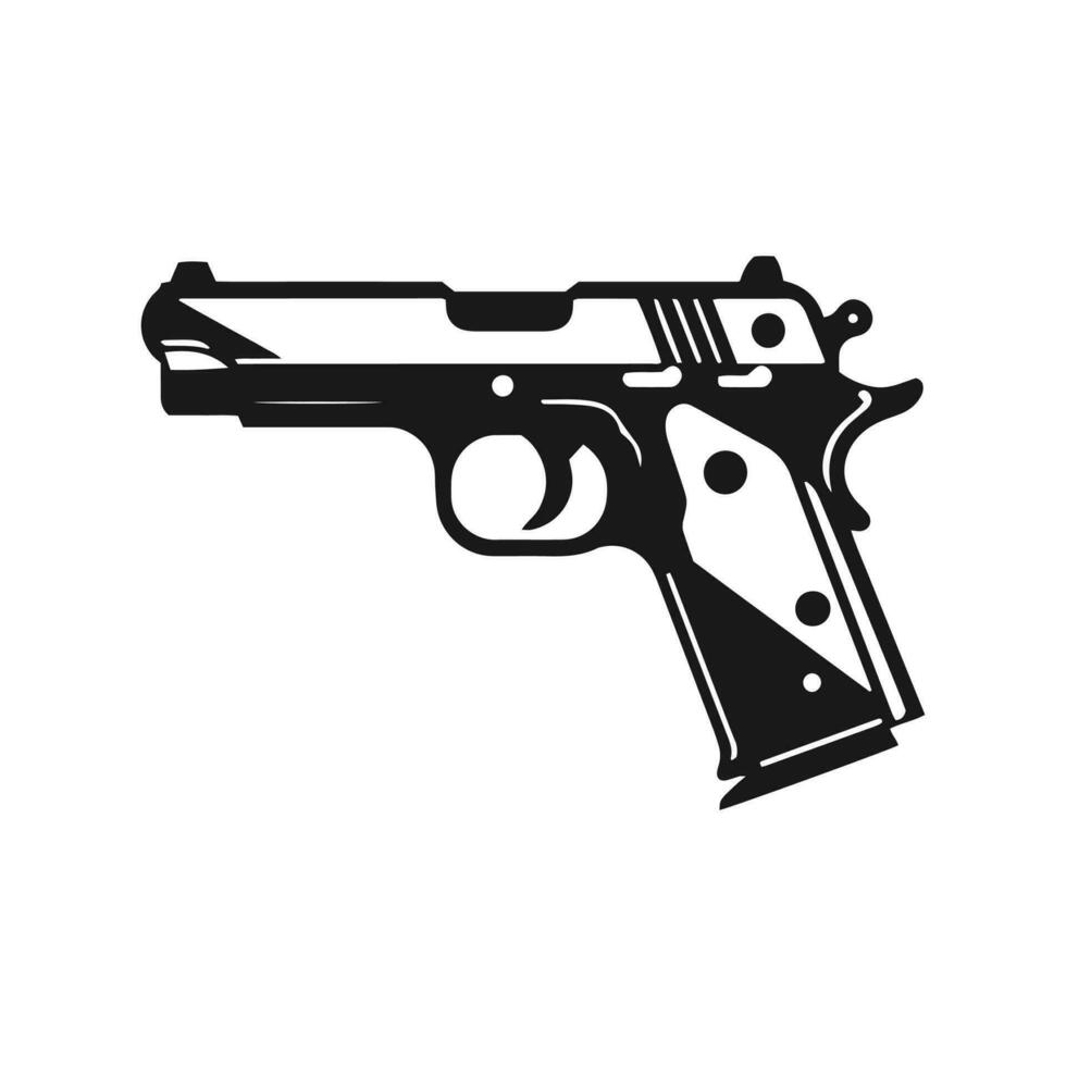 un vector de pistola icono vector pistola logo silueta aislado diseño