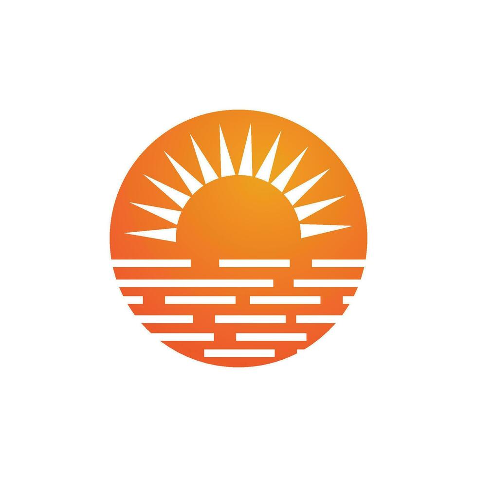 Sun logo vector template and symbol design