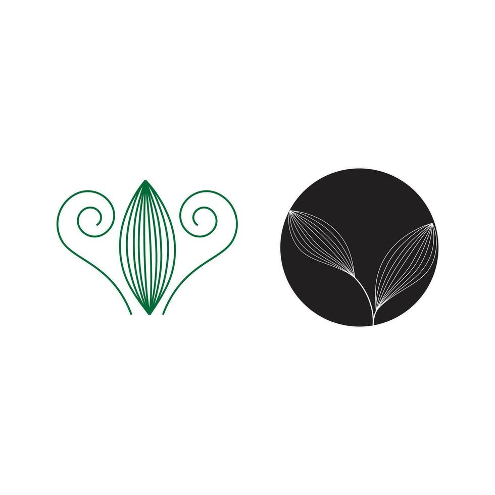 Leaf line logo vector and symbol