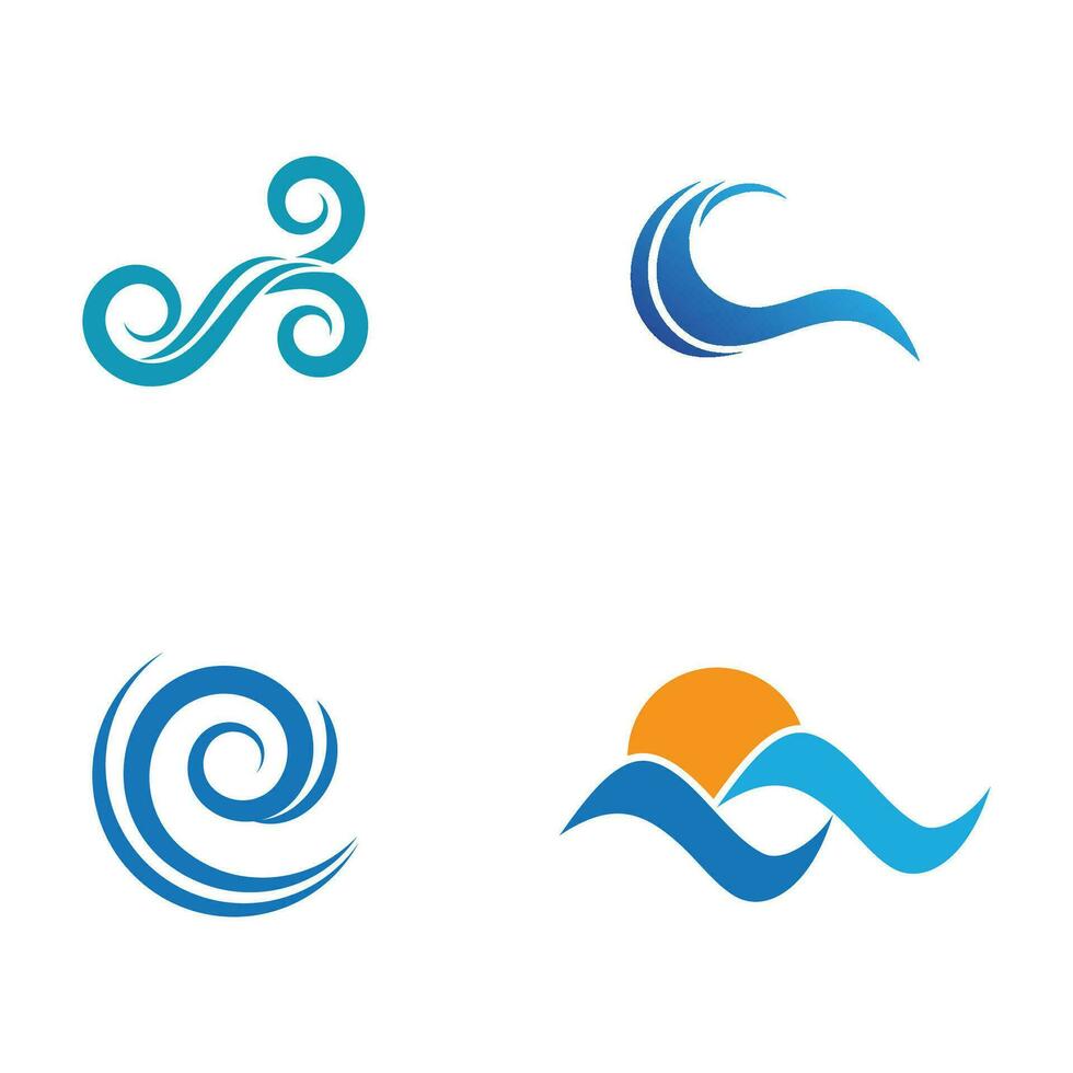 Sea wave logo vector business element and symbol