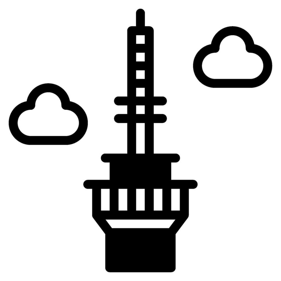 Namsan torre icono ilustración, para uiux, infografía, etc vector