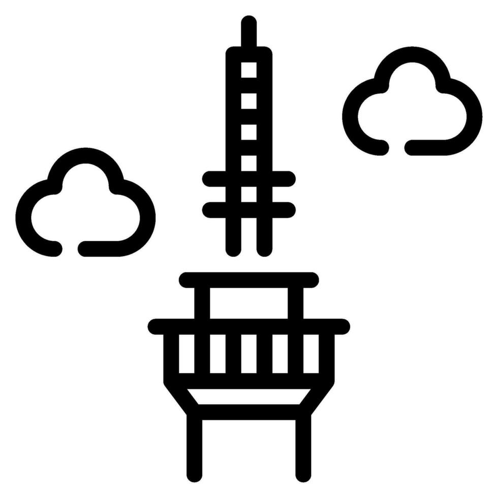 Namsan torre icono ilustración, para uiux, infografía, etc vector