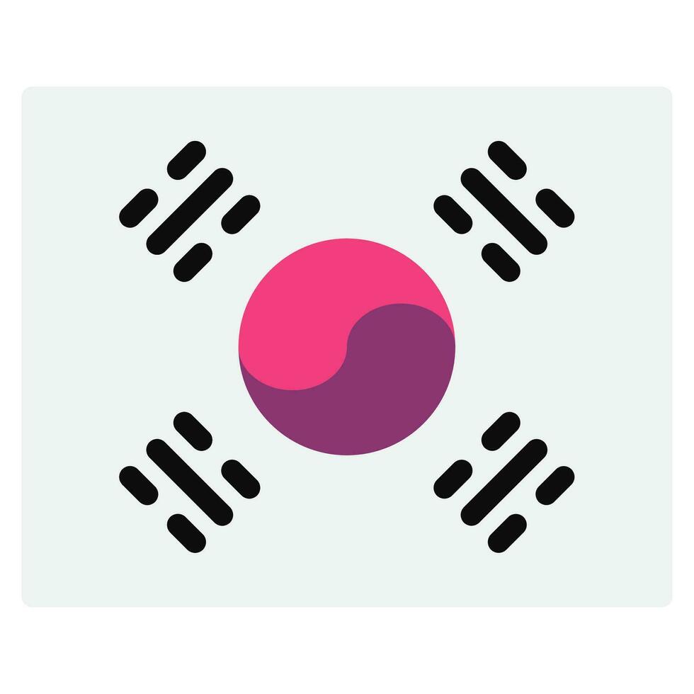 South Korea flag icon illustration, for UIUX, Infographic, etc vector